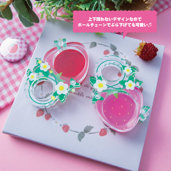 摘みいちご缶バッジリング