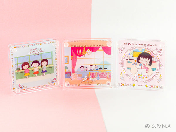 ちびまる子ちゃん 90's Chibi Maruko Chan かさなるアクリルコースター セット (3 枚組み)